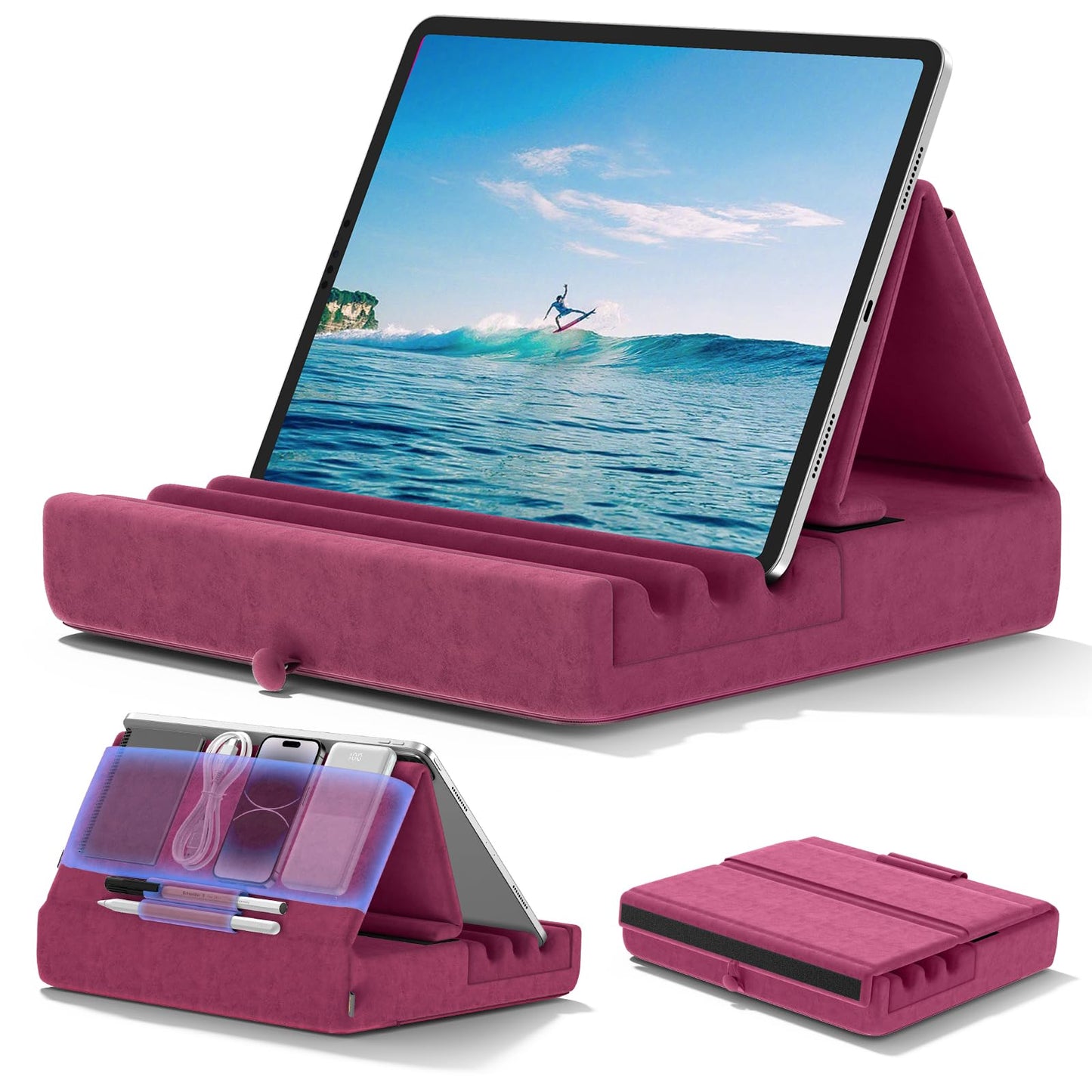 FoldMate: Versatile Tablet Pillow Stand with Pocket