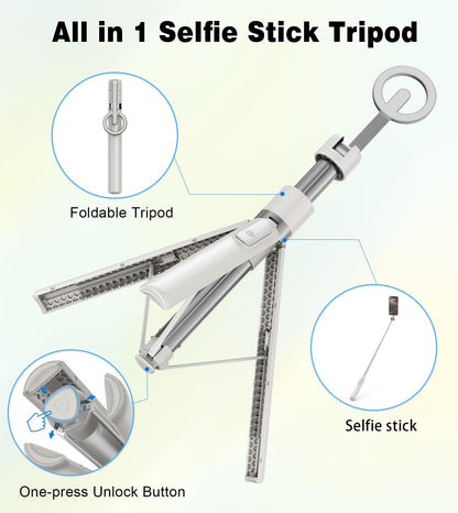 TONEOF MagFlex 68 Tripod Selfie Stick - Beige Gray - Small Enterprise