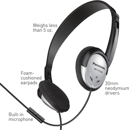 Panasonic RP-HT161-K: Lightweight Bass-Enhanced Headphones - Small Enterprise