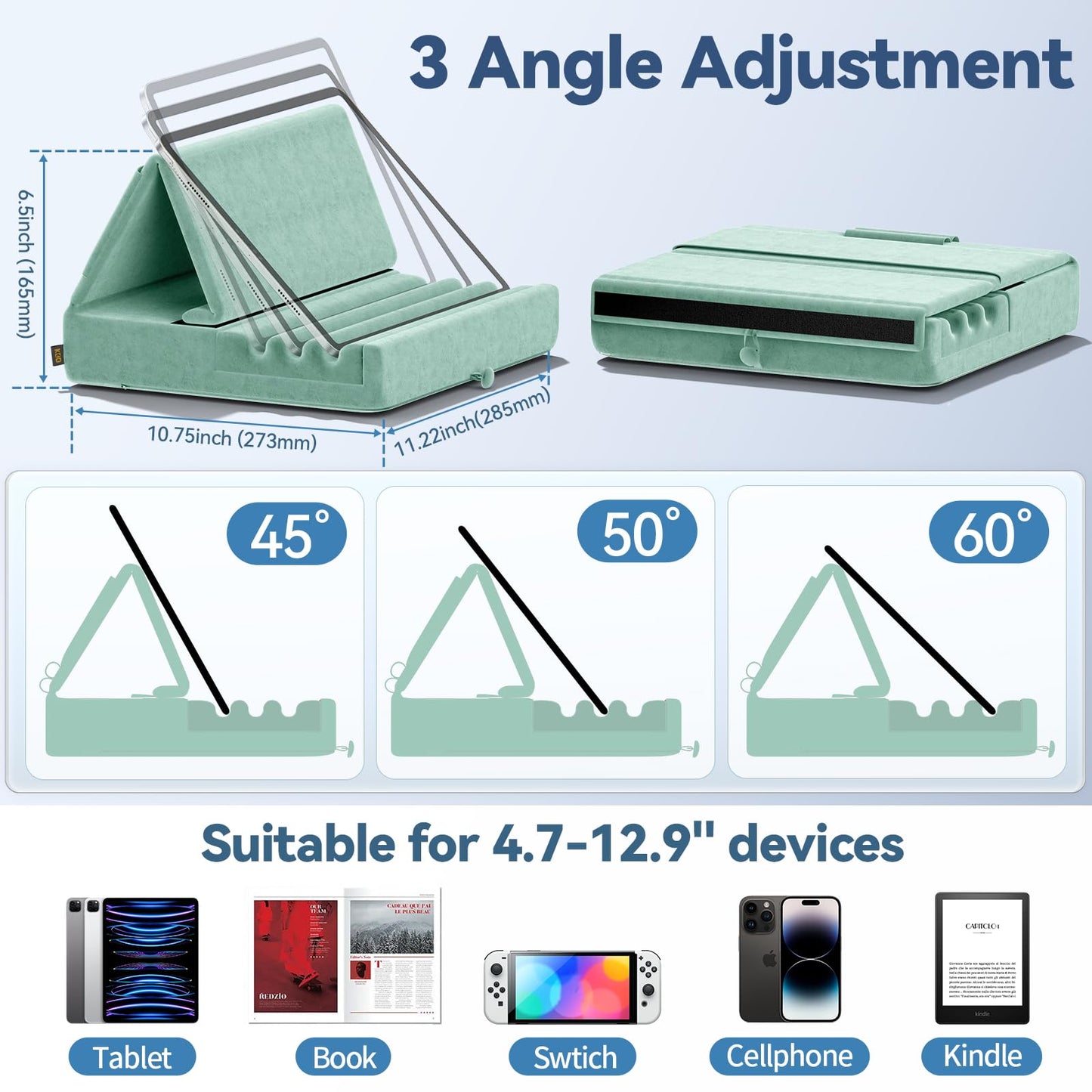 FoldMate: Versatile Tablet Pillow Stand with Pocket