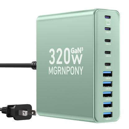 PowerHub 320: High-Speed 10-Port USB-C Charger