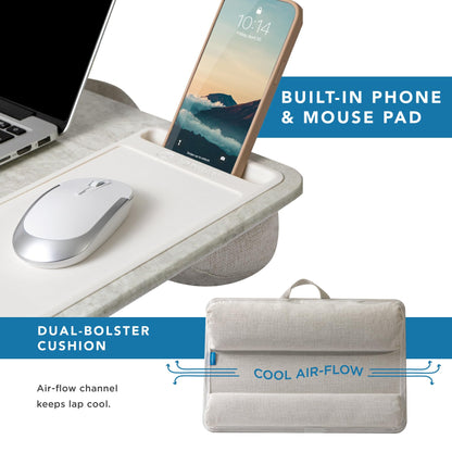 PinkComfort Lap Desk: Device Ledge & Phone Holder