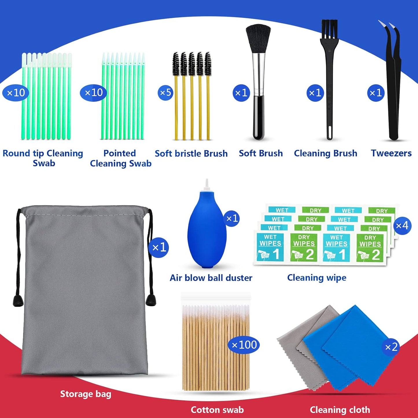 Cell Phone Cleaning Kit, Speaker Cleaner for iPhone, Charging Port Cleaning Tool, Electronic Cleaning kit, Compatible with Airpods Earbuds Camera USB C Lightning Port ipad (20-in-1)