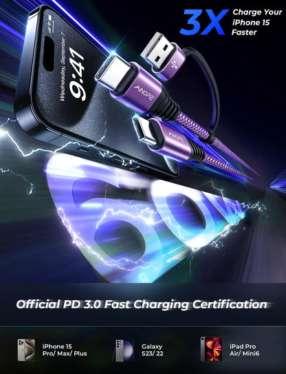 AINOPE 10FT Fast Charge USB C Cable & Adapter - Small Enterprise