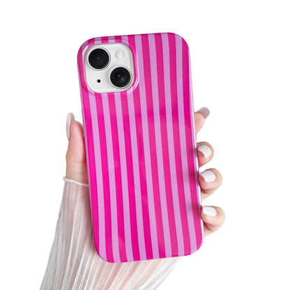 Yeddabox for iPhone 17 Pro Max Case Cute Striped Phone Case Soft TPU Slim Shockproof Phone Cover for Women Girls, Pink