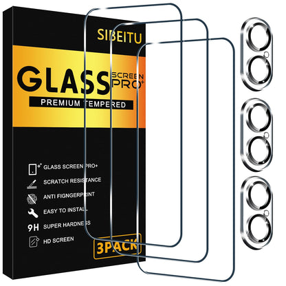 SIBEITU 3+3 Pack Screen Protector for iPhone 17 6.3 Inch Tempered Glass