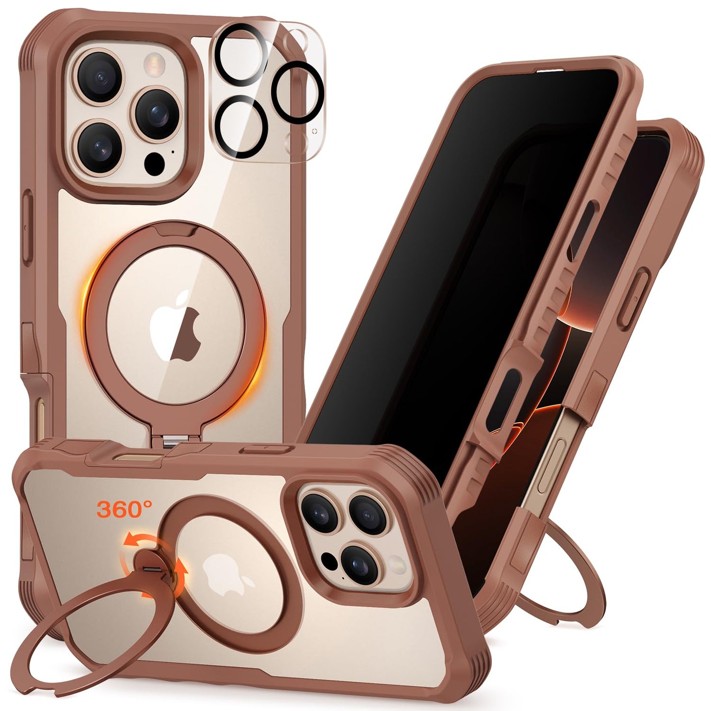 CENHUFO Privacy iPhone 14/13 Case with Glass Protector