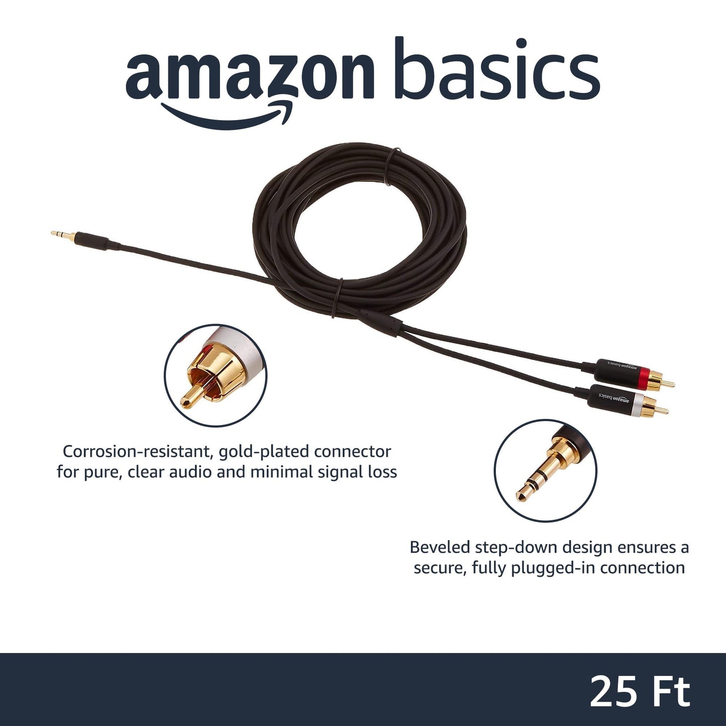 AmaLink 3.5mm to RCA Gold Audio Cable - 4ft