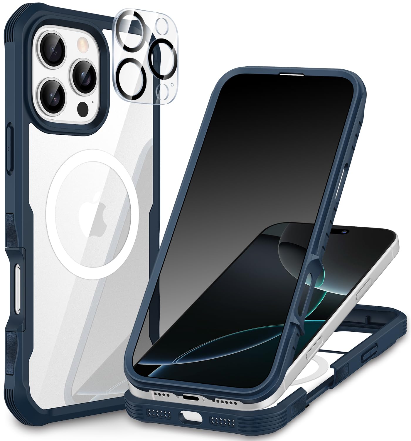 CENHUFO Privacy iPhone 14/13 Case with Glass Protector