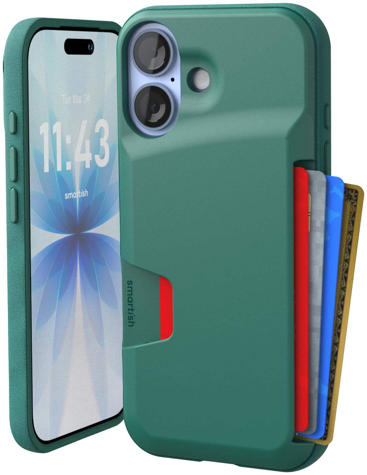Smartish iPhone 18 Pro/17 Pro Wallet Case, Wallet Slayer V1, Cherry Blossom