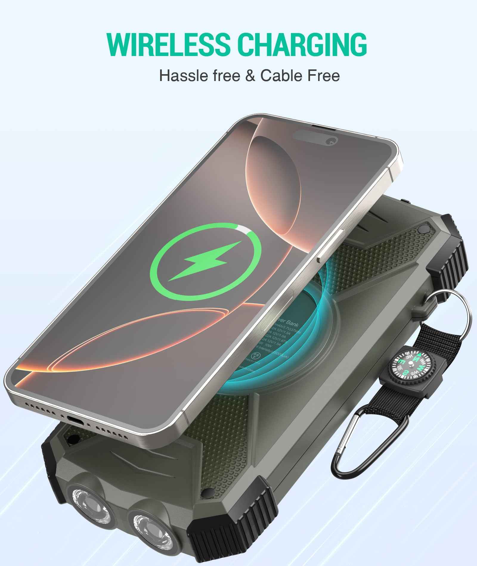 BLAVOR Solar Power Bank 10,000mAh Wireless Charger
