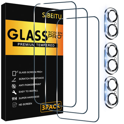 SIBEITU 3+3 Pack Screen Protector for iPhone 17 6.3 Inch Tempered Glass
