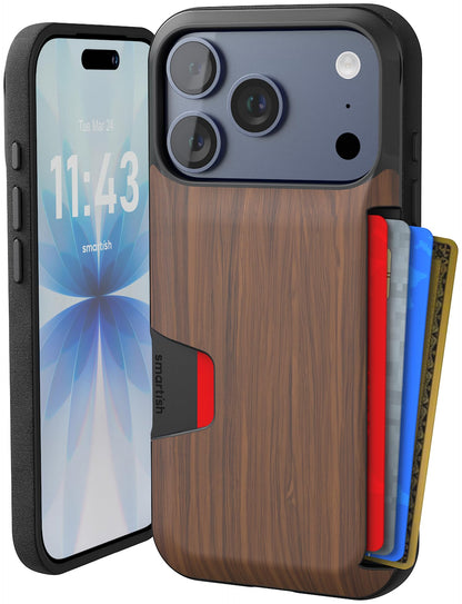 Smartish iPhone 18 Pro/17 Pro Wallet Case, Wallet Slayer V1, Cherry Blossom