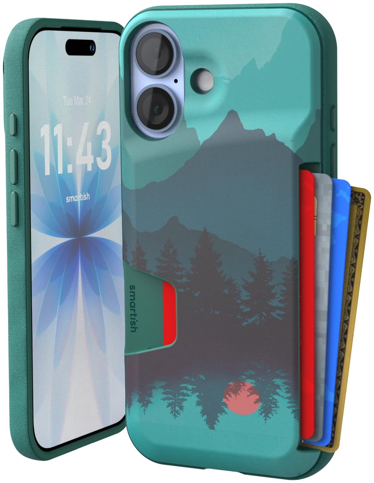 Smartish iPhone 18 Pro/17 Pro Wallet Case, Wallet Slayer V1, Cherry Blossom