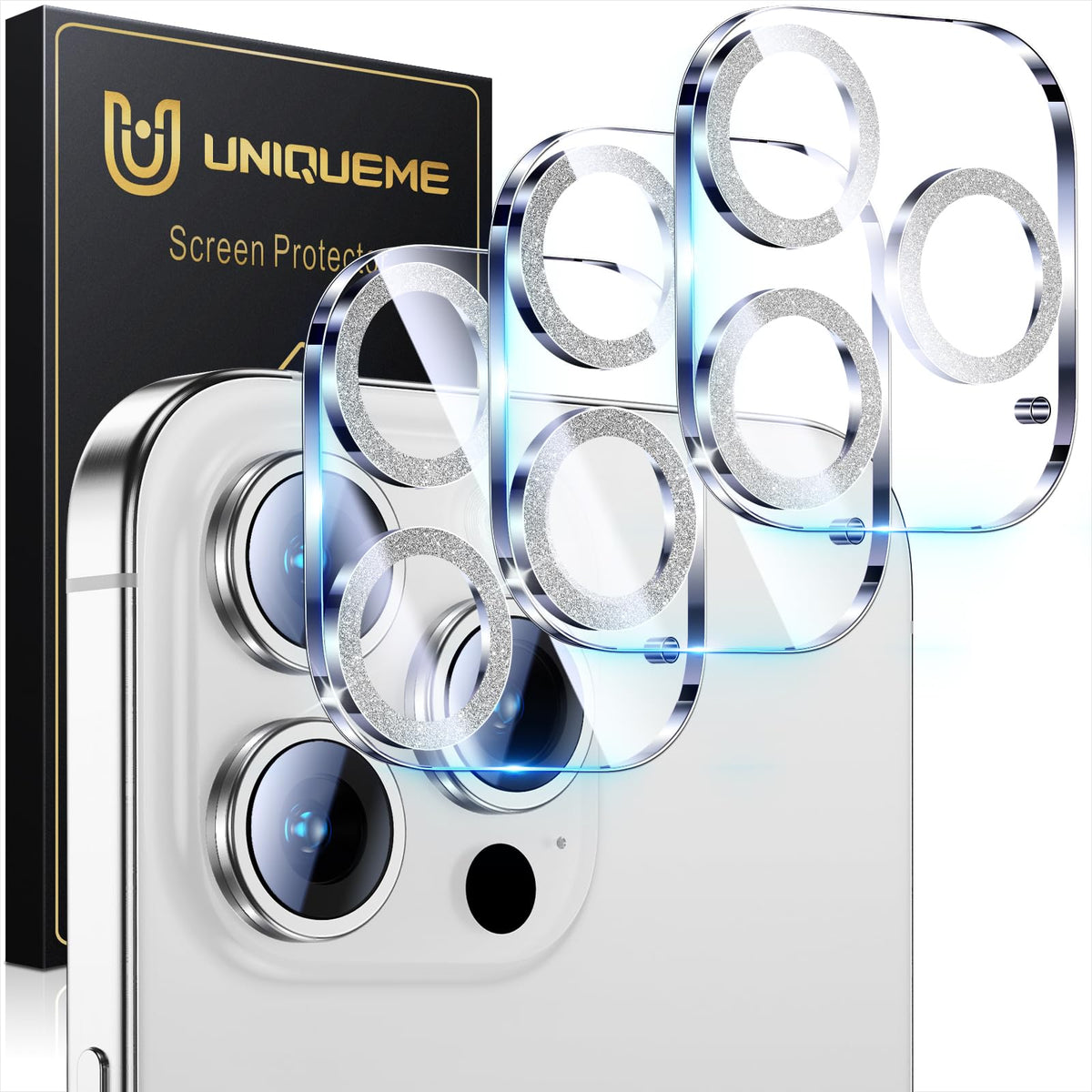 UniqueMe for 3 Pack iPhone 16 Pro/iPhone 16 Pro Max Camera Lens Protector