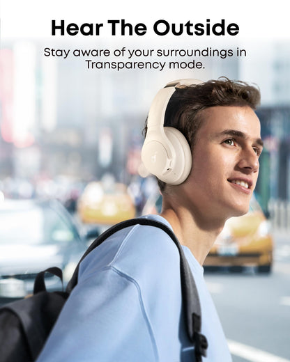 Soundcore by Anker Q20i Hybrid Active Noise Cancelling Headphones, Wireless Over-Ear Bluetooth, 40H Long ANC Playtime, Hi-Res Audio, Big Bass, Customize via an App, Transparency Mode (Black)
