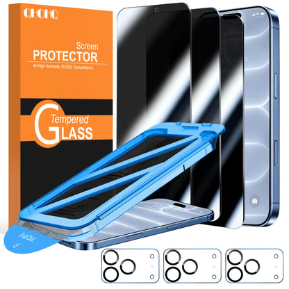 QHOHQ [2+2 Pack Tempered Glass Screen Protector for iPad Pro 11 2022/2021/2020 (4th/3rd/2nd Generation) with Camera Lens Protector, Ultra HD, Anti-Scratch, Designed for Face ID＆Apple Pencil