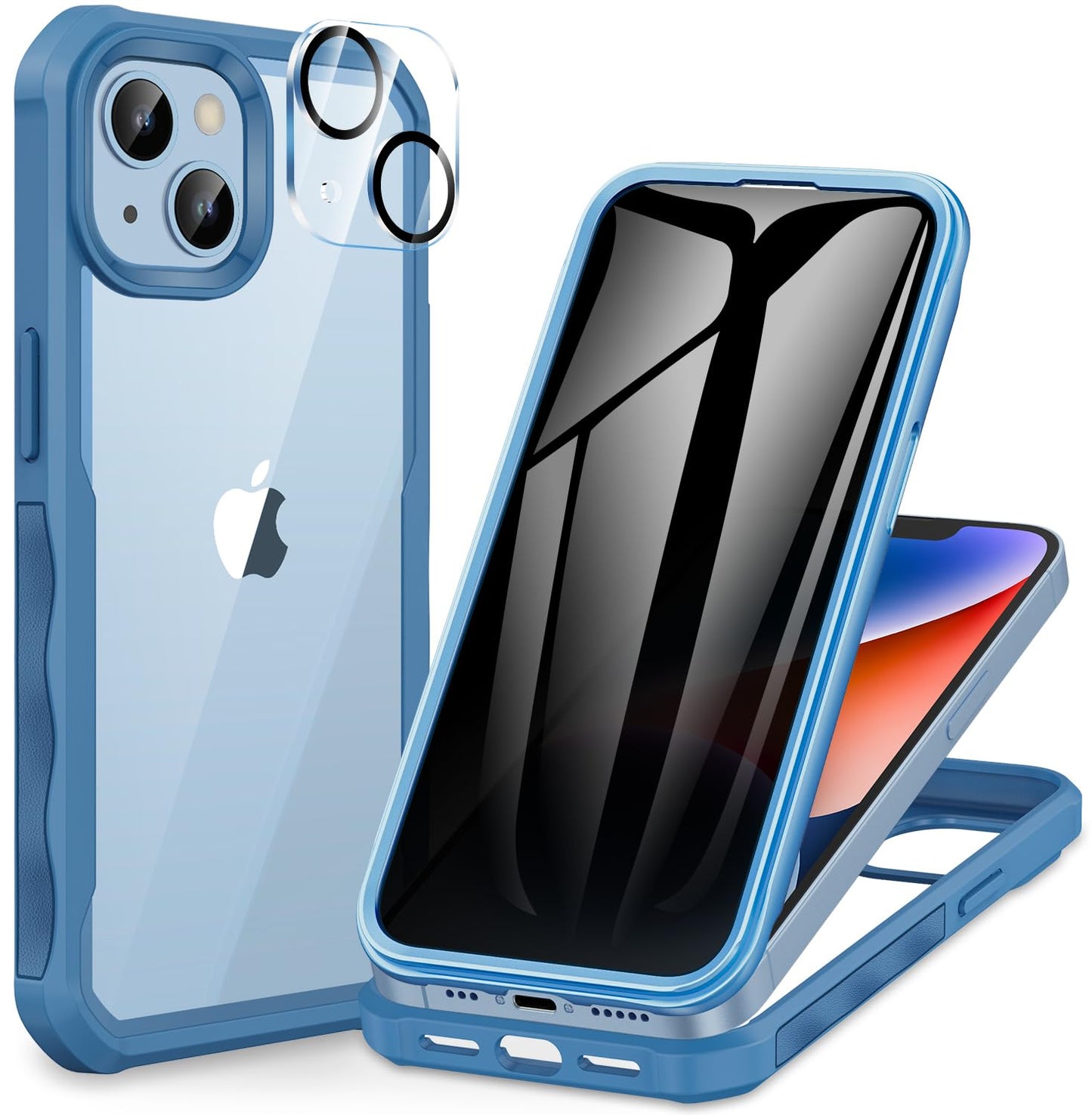 CENHUFO Privacy iPhone 14/13 Case with Glass Protector