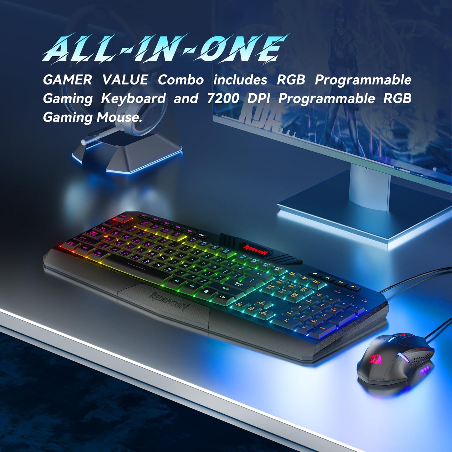 Redragon Elite RGB Combo: S101 Keyboard & M601 Mouse