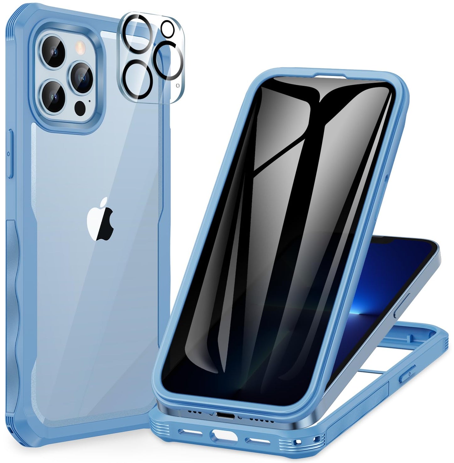 CENHUFO Privacy iPhone 14/13 Case with Glass Protector