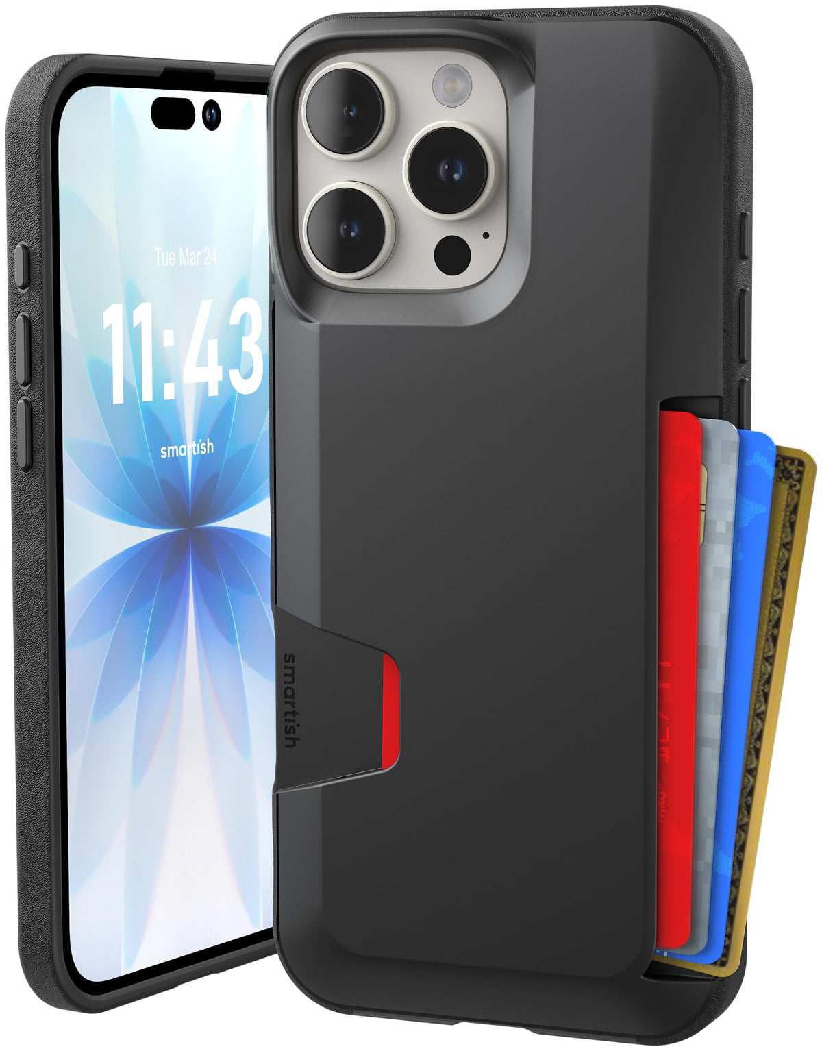 Smartish iPhone 18 Pro/17 Pro Wallet Case, Wallet Slayer V1, Cherry Blossom