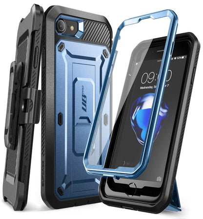 SUPCASE for iPhone SE 3rd Generation / iPhone SE 2nd Generation / iPhone 7/ iPhone 8 Case (Unicorn Beetle Pro), with Screen Protector & Stand & Holster Rugged Phone Case for Apple iPhone SE, Black