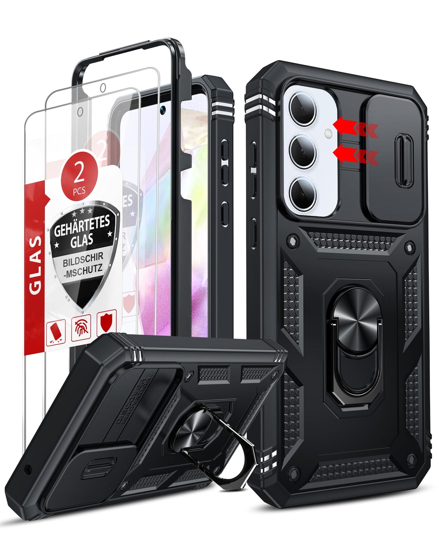 LeYi Samsung S25 FE Case with Camera Cover & Stand