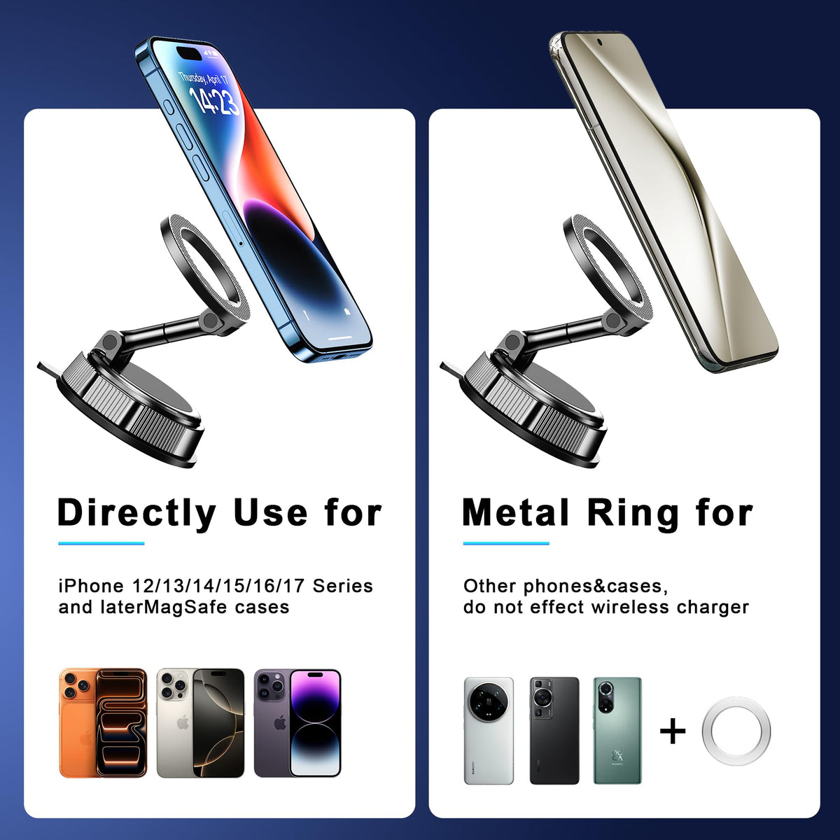 Qifutan Cell Phone Holder for Car Mount Car Vent Phone Mount, 360° Rotatable, Hands-Free Air Vent Holder for iPhone Smartphones Camera Mounts(4-7 Inch)