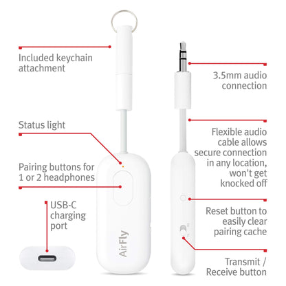 AirFly SE: Bluetooth Audio Adapter for Travel & More - Small Enterprise