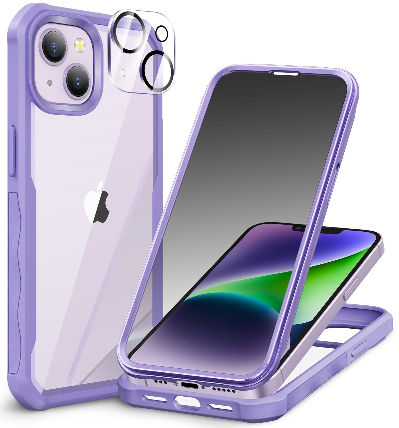CENHUFO Privacy iPhone 14/13 Case with Glass Protector