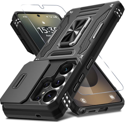 ###DEERLAMN Galaxy A17 Case with Slide Cover-Black