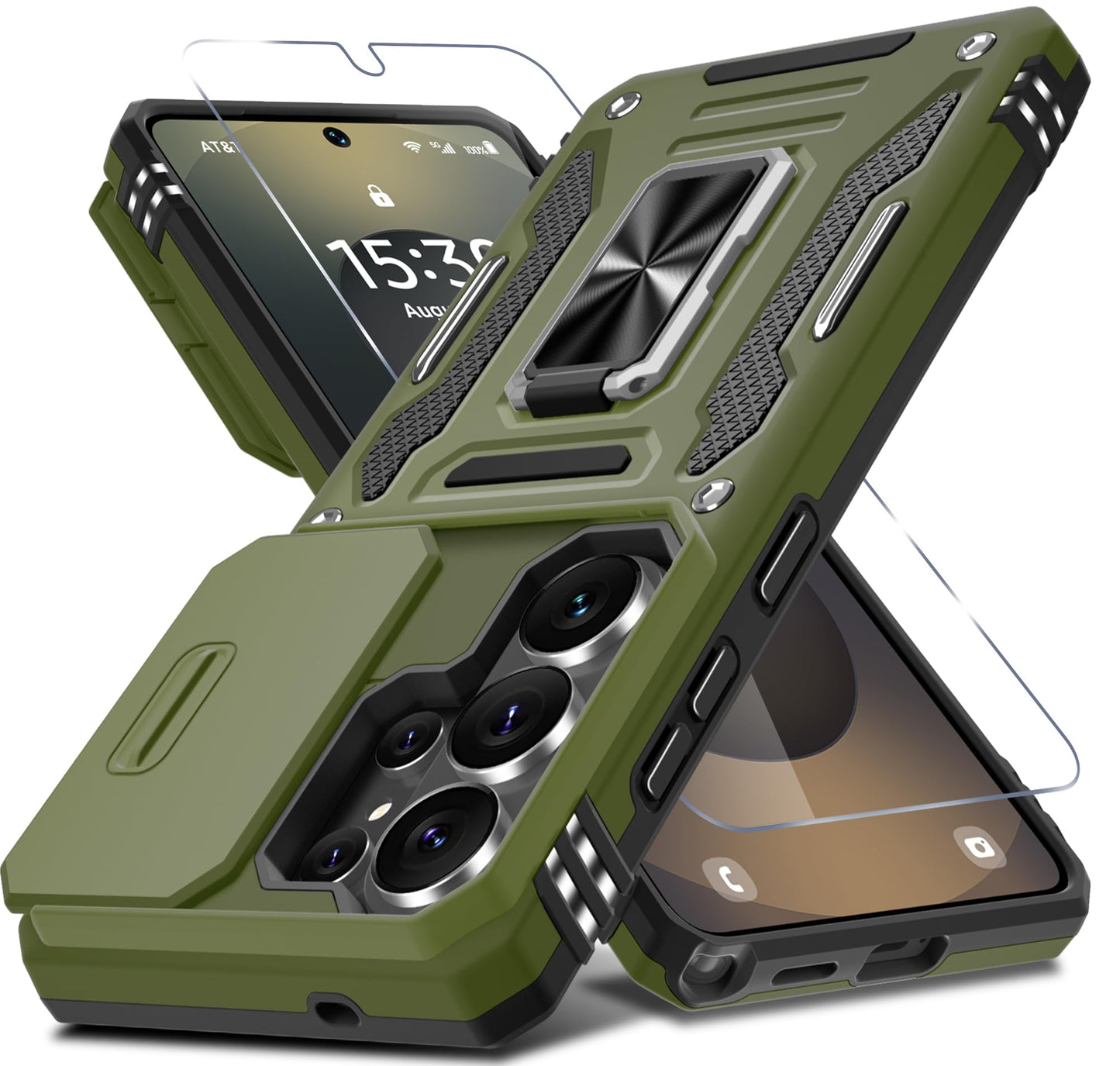 ###DEERLAMN Galaxy A17 Case with Slide Cover-Black