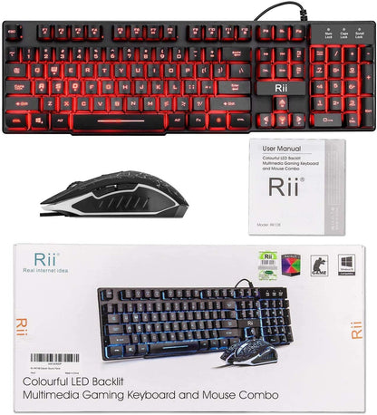 Rii ProGlow Keyboard & Mouse Set - Dynamic LED Edition