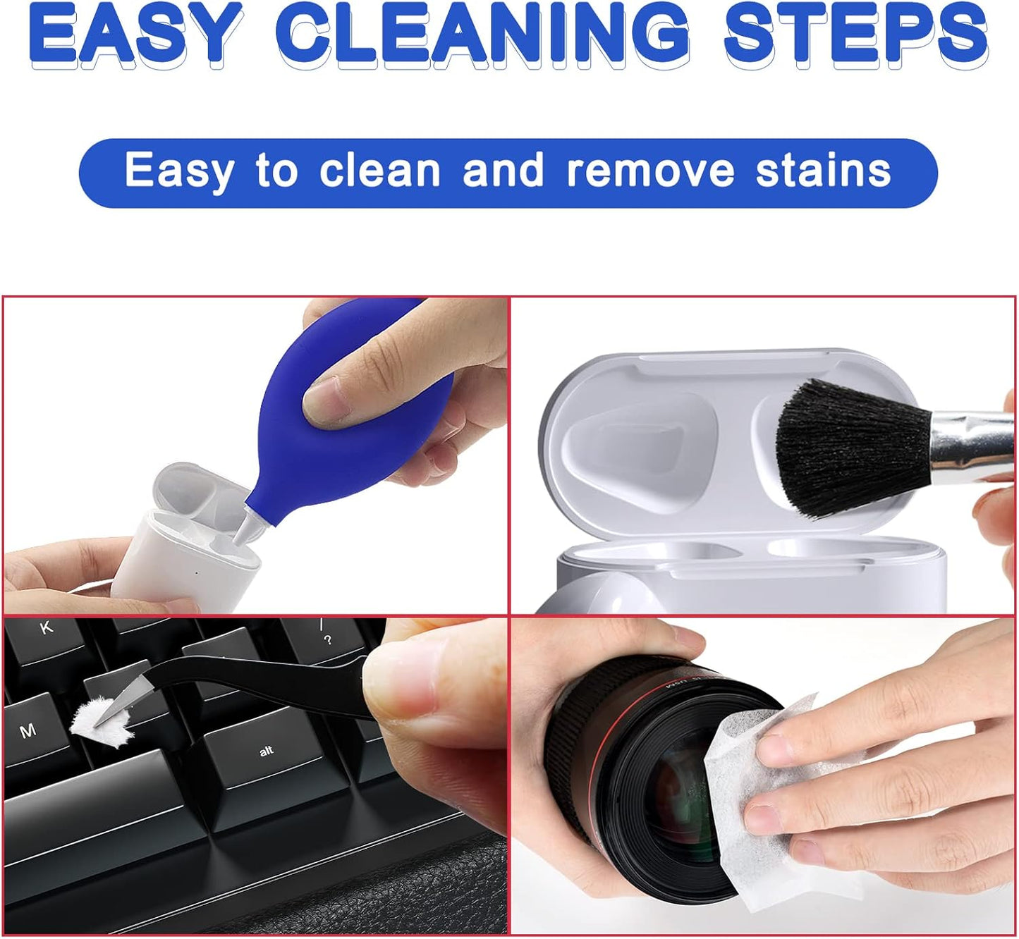 Cell Phone Cleaning Kit, Speaker Cleaner for iPhone, Charging Port Cleaning Tool, Electronic Cleaning kit, Compatible with Airpods Earbuds Camera USB C Lightning Port ipad (20-in-1)
