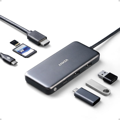 Anker Laptop Docking Station Dual Monitor, 8-in-1 USB C Hub, 4K Dual Monitor with 2 HDMI, 1 Gbps Ethernet Hub, 85W Power Delivery, SD Card Reader, for XPS and More (Charger not Included)