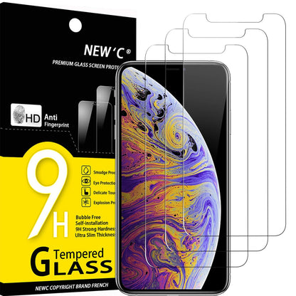 NEW'C 3 Pack iPhone 11/XR Tempered Glass Protectors