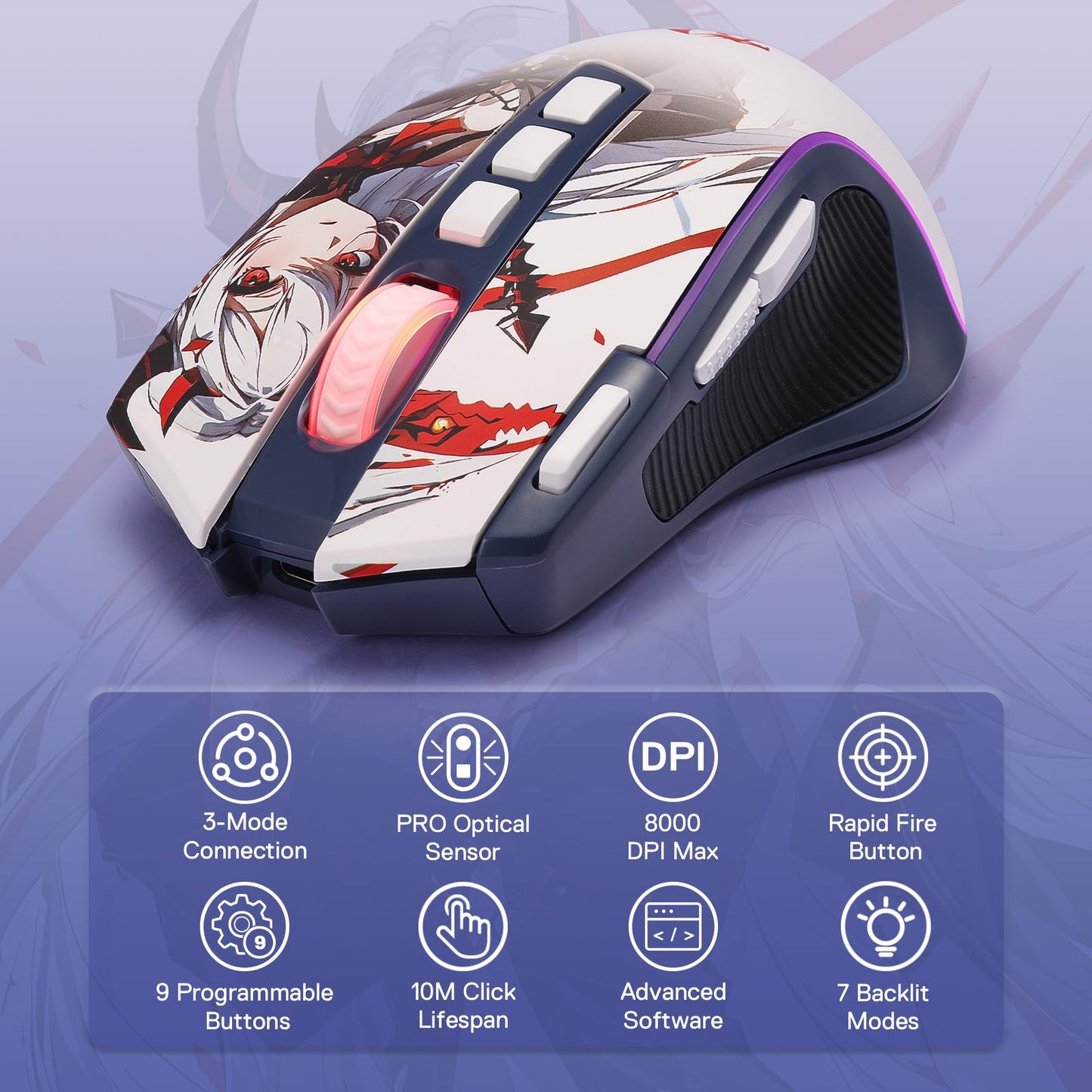 Redragon M612 PRO Swift RGB: 9-Button Gaming Mouse