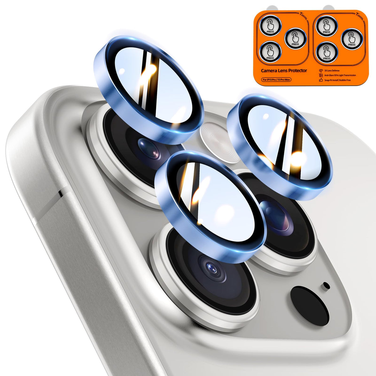 TOCOL Camera Lens Protector for iPhone 17 Tempered Glass HD Individual Scratch Resistant Camera Cover Accessories Case Friendly 2 Pack（Clear）