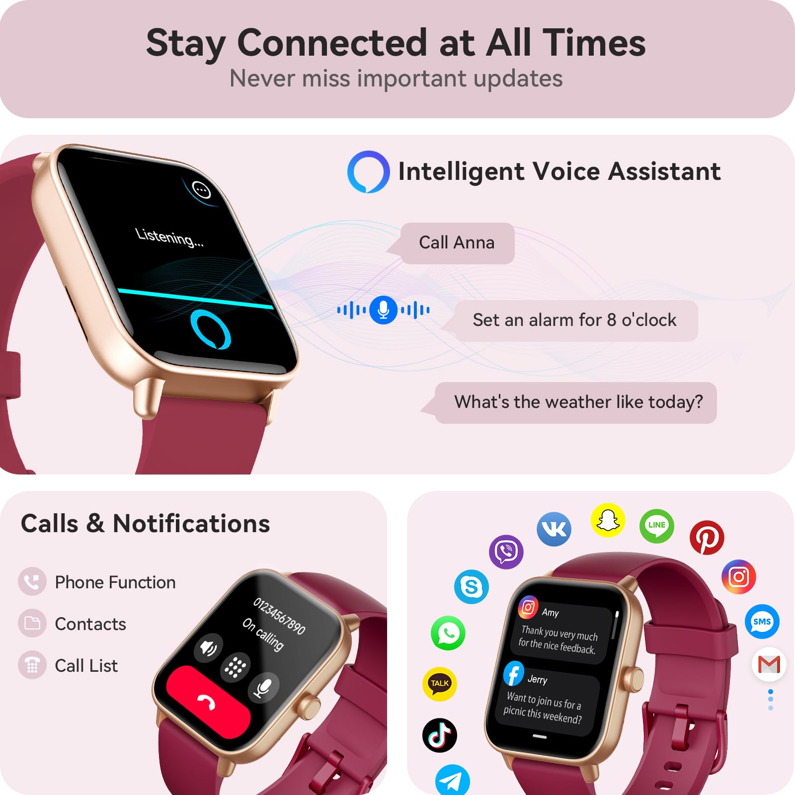 FemmeFit Smartwatch: Alexa, Waterproof, 100+ Sports - Small Enterprise
