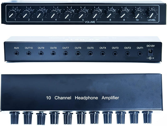 SoundHub Pro: 10-Channel Headphone Amplifier