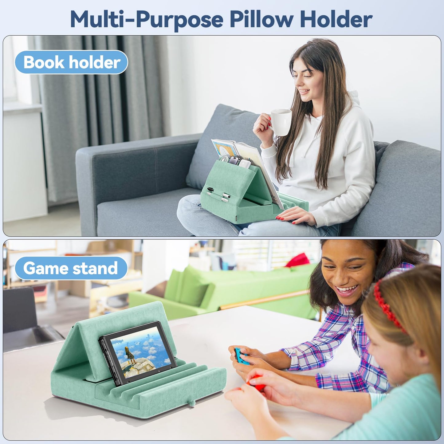 FoldMate: Versatile Tablet Pillow Stand with Pocket