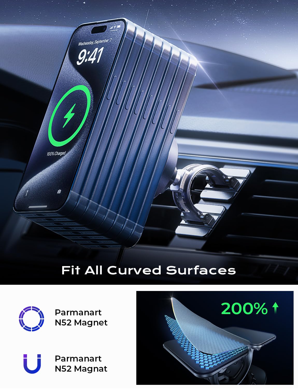 LISEN MagSafe 15W Wireless Car Charger Mount - Small Enterprise