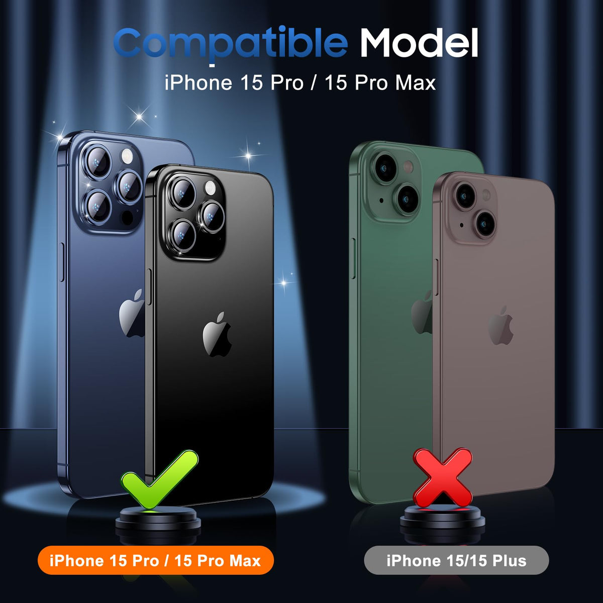 UniqueMe for 3 Pack iPhone 16 Pro/iPhone 16 Pro Max Camera Lens Protector