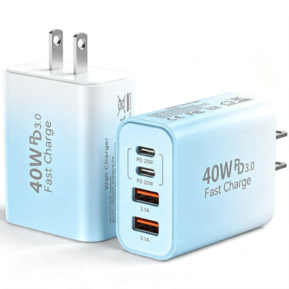 USB C Wall Charger Block, 40W USB Type C iPhone Charger Fast Charging Block