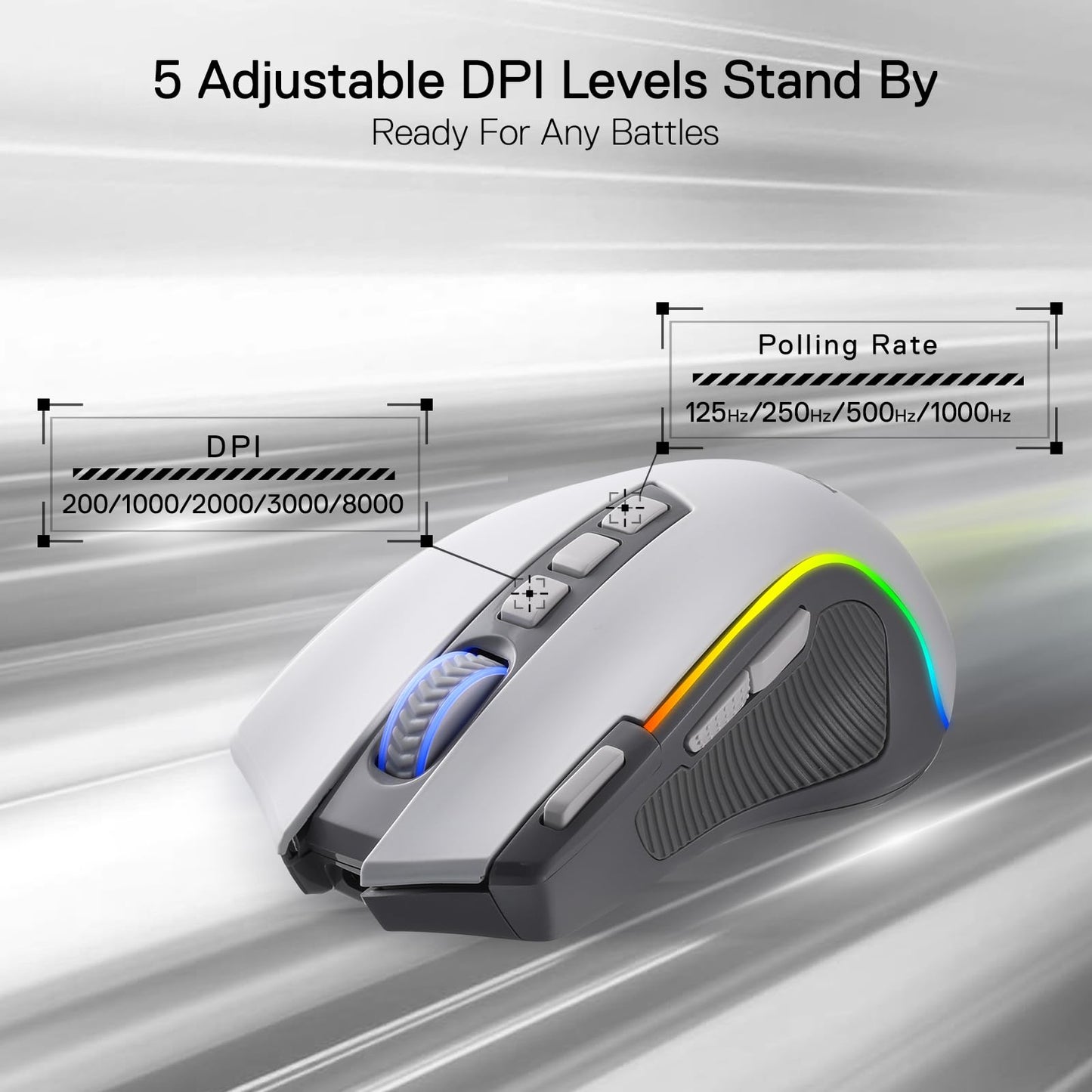 Redragon M612 PRO Swift RGB: 9-Button Gaming Mouse