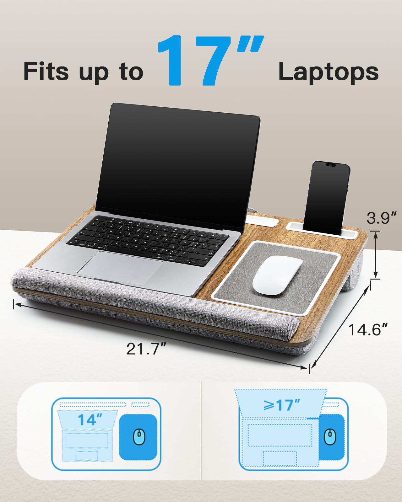 VersaLap Pro: 17” Laptop Desk w/ Mouse & Wrist Pad