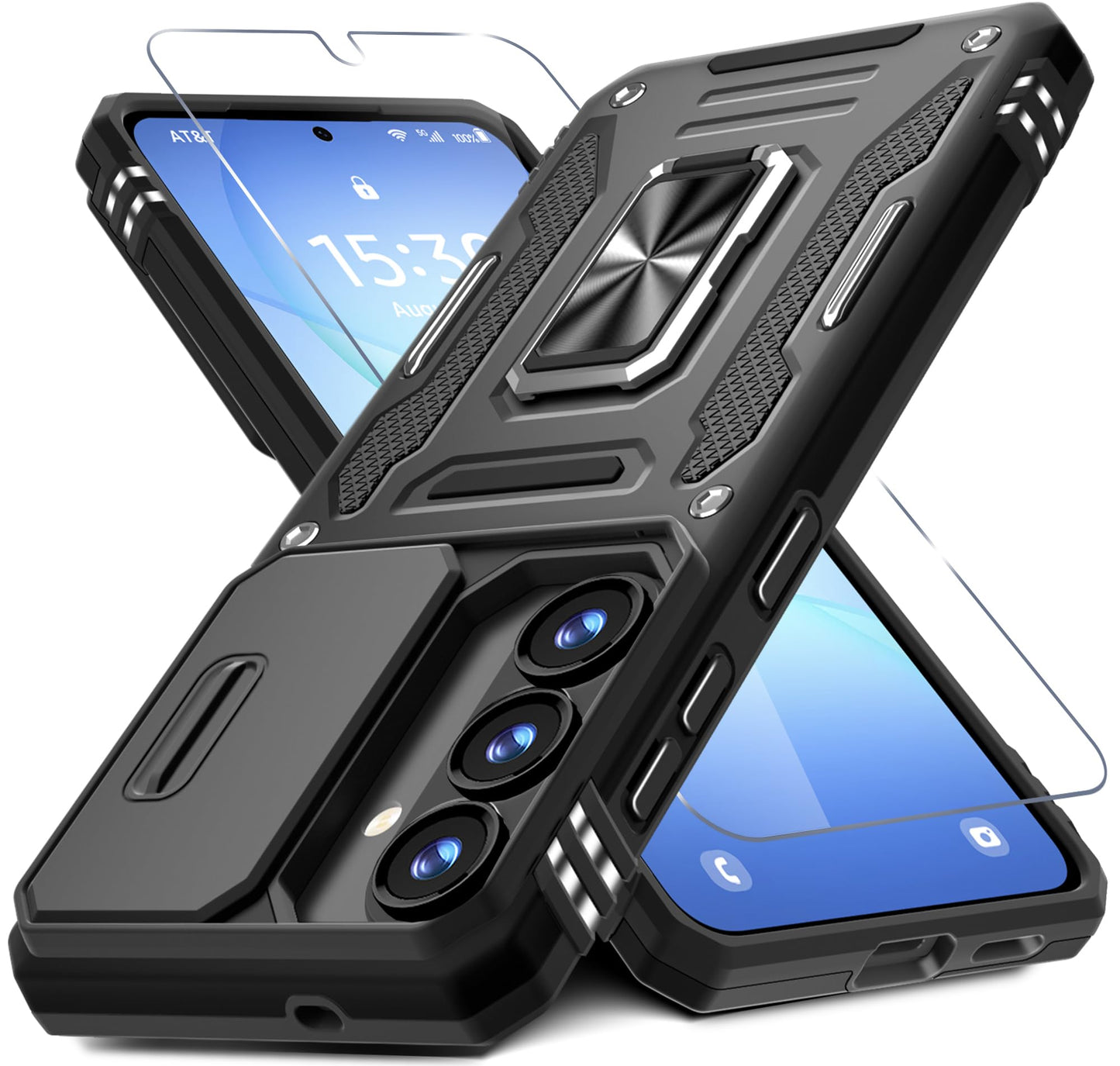 ###DEERLAMN Galaxy A17 Case with Slide Cover-Black