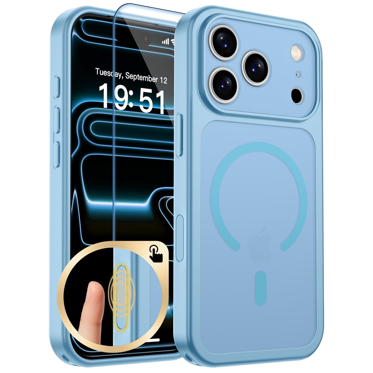 zapica Magnetic for iPhone 17 Pro Max Case, Gray