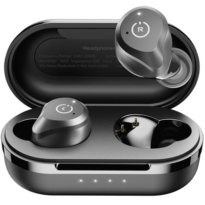 TOZO NC9 Hybrid Active Noise Cancelling Wireless Earbuds, 6 Mics ENC Clear Call, IPX8 Waterproof, in Ear Bluetooth 5.3 Headphones Stereo Bass Ear Buds 60H Playtime with LED Display 32 EQs via APP