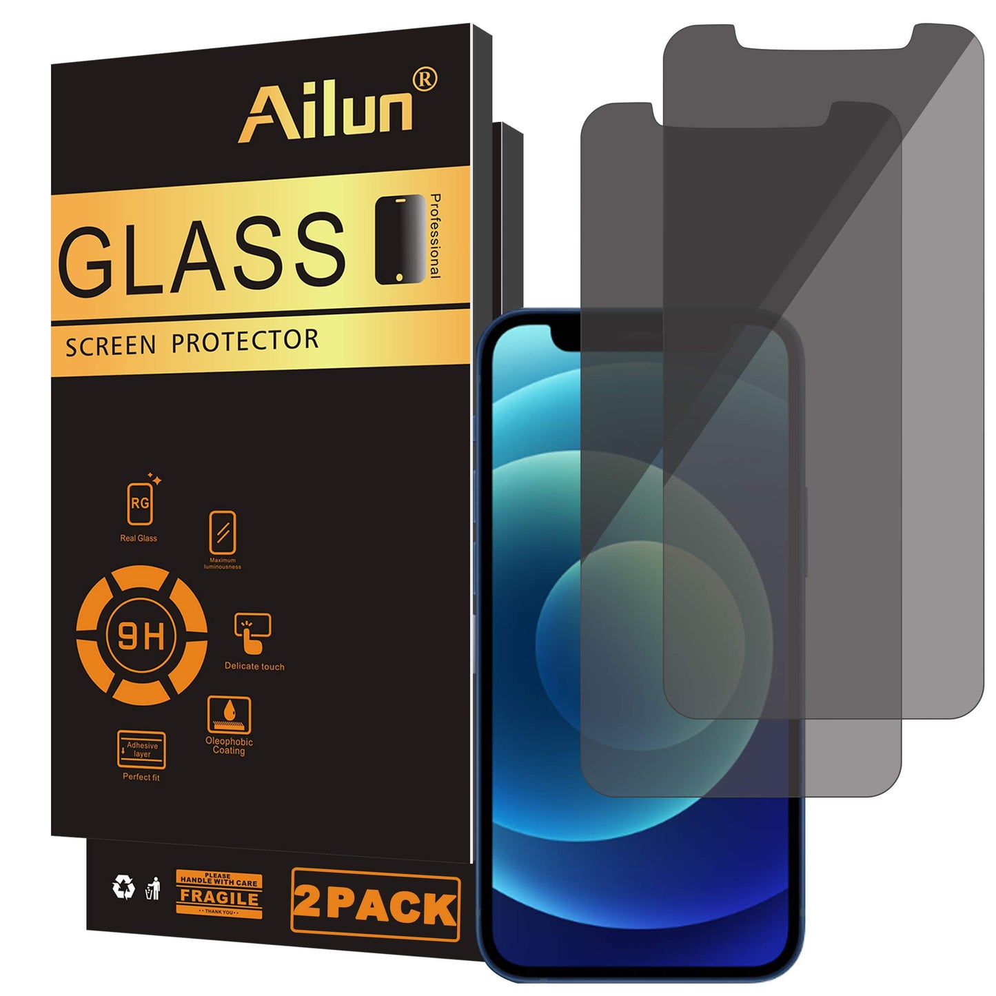 Ailun iPhone Privacy Glass 3-Pack - 6.1 Security - Small Enterprise